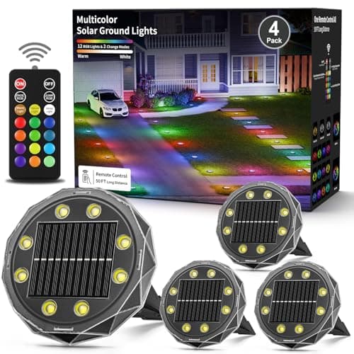 Pouwdl Solar Ground Lights 4-Pack for $10 + free shipping w/ Prime