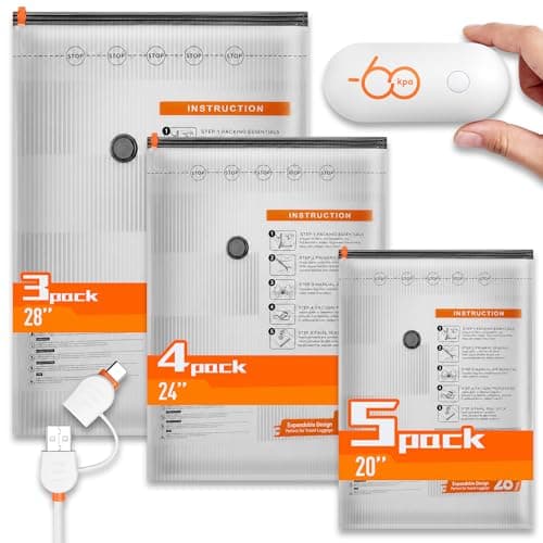 12-Pk Wfiia Vacuum Seal Storage Bags w/ Rechargeable Air Pump $13.50