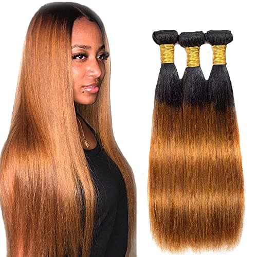 1B30 Ombre Human Hair Bundles Brown Human Hair Bundles 26 28 30 Inch Brazilian Virgin Ombre Brown Straight Bundle Human Hair Extensions