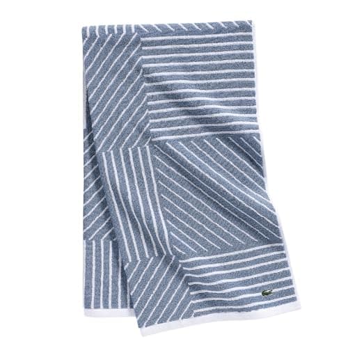 Lacoste Guethary Striped Towel...le – Denim, 30"x54" Bath Towel