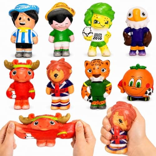 Slow Rising Stress Relief Toy 2026 World Soccer Celebration Squishy Toys, Montessori Toys, Squeeze toys Realistic Stick Soft Squishies Toys, Sensory Slow Rebound Jumbo Stress Relief Fidget Toys - 8Pcs
