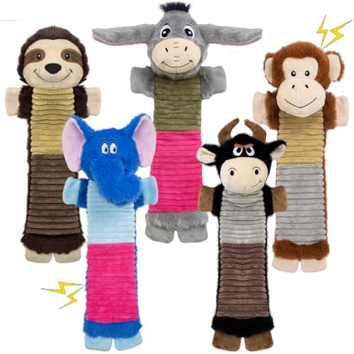 MeetYooo Crinkle & Squeaker Dog Plush Toys $12.49
