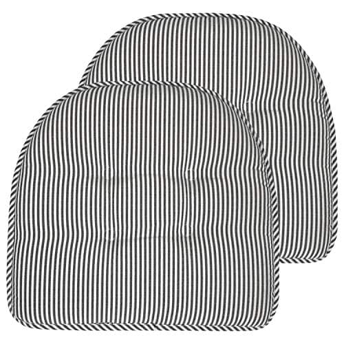 Sweet Home Collection Chair Cu...Pack of 1), Pinstripe Charcoal