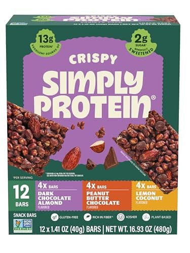 12-Ct Simply Protein Crispy Vegan Protein Bars (3 Flavors) $11.95 w/ S&S
