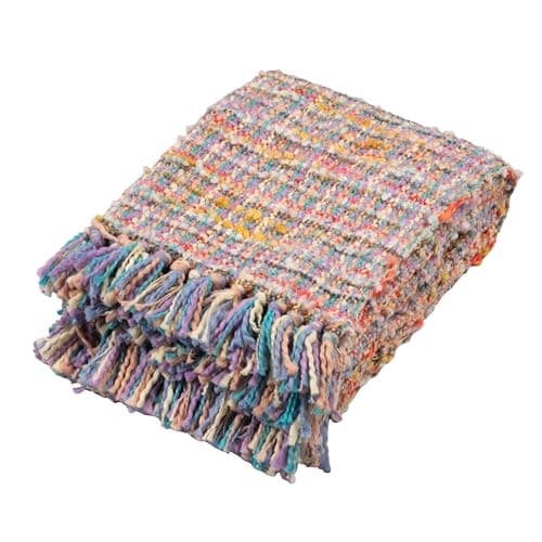 Creative Co-Op Woven Cotton Bl... Throw with Fringe, Multicolor