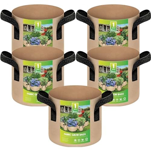 1-Gallon Heavy-Duty Grow Bag 5-Pack for $9 + free shipping w/ Prime