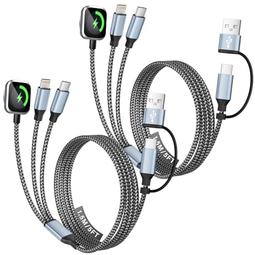 Prime: 2-Ct 5' MPATIBY 3-in-2 Travel Charging Cables w/ Apple Watch Charger $8.50 + Free S&H