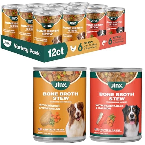 Jinx Bone Broth Stew for Dogs,...t & Digestion - 13 Oz, 12 Pack