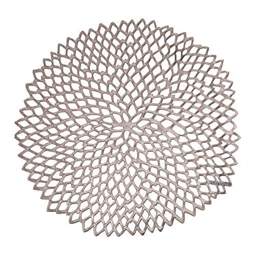 Chilewich Dahlia Pressed Vinyl Round Placemat, Gunmetal 15"
