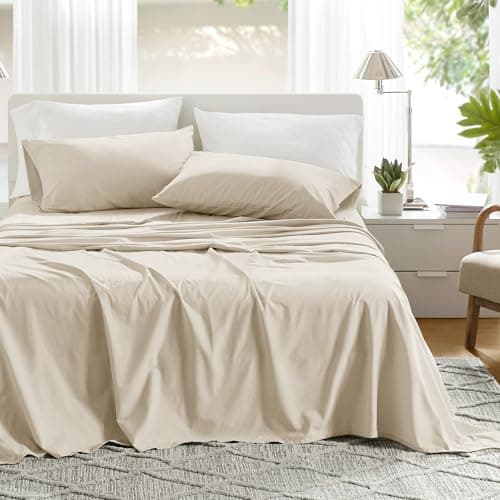 Comfort Spaces 100% Cotton She...asons Sheet Set, Cream 4 Piece