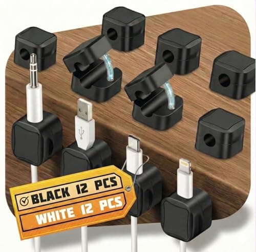 Magnetic Cable Clips 12-Pack for $3 + free shipping w/ Prime