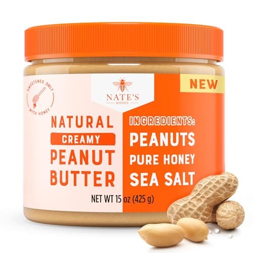 Nate's Honey Peanut Butter, Cr...gar, No Palm Oil, Easy to Stir