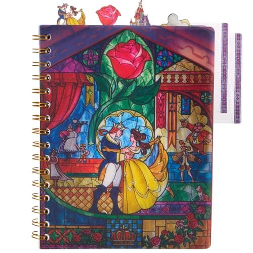Innovative Designs Disney Beauty and The Beast Journal Notebook, Spiral Bound, 96 Lined Pages, 8 x 7 inches