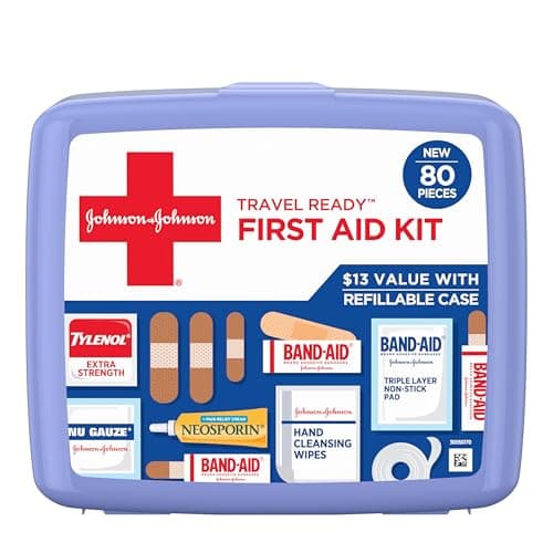 [SnS, AC] $6.59 | 80-Piece Band-Aid Travel Ready Portable Emergency First Aid Kit at Amazon