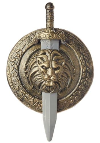 California Costumes Men's Gladiator Combat Shield & Sword 12",Multi,One Size Costume Accessory