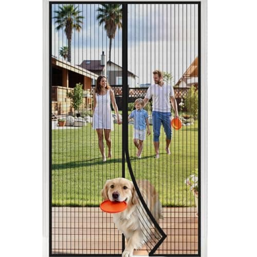TasticTotes Magnetic Screen Door Mesh Keeps Bugs Out, Auto Sealing Door Screen with Magnetic Closure for Sliding & Patio Doors, Hands Free Entry for Kids & Pets (38" x 82", Fits Door Size 36" x 80")