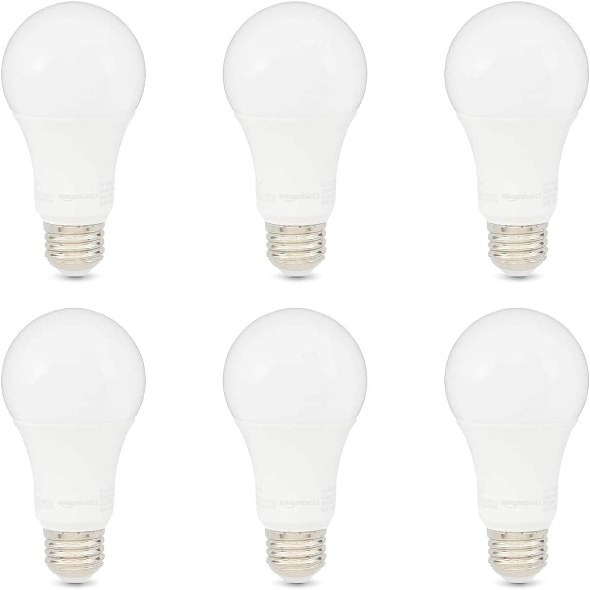 Amazon Basics A19 LED Light Bu..., 10,000 Hour Lifetime, 6-Pack