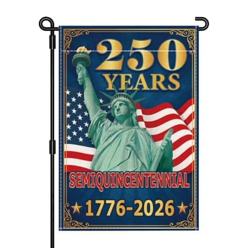250 Years America Garden Flag,250th Anniversary USA Patriotic Double-Sided Banner,4th of July Freedom Yard Sign Waterproof 1776-2026 Commemorative Flag 12x18 Inch