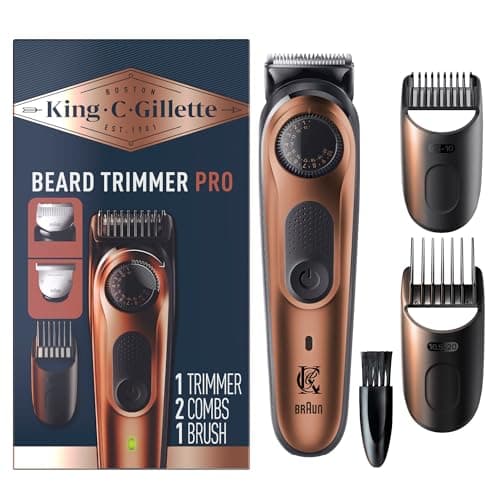 King C. Gillette Beard Trimmer...combs, 1 charger and 1 T-blade