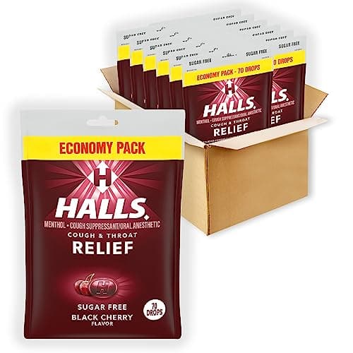 HALLS Relief Sugar Free Black ...ack, 12 Bags (840 Total Drops)