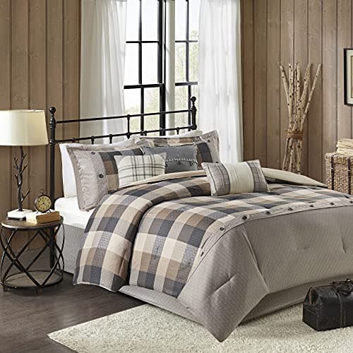 Madison Park Ridge Comforter S...ueen(90"x90"), Neutral 7 Piece