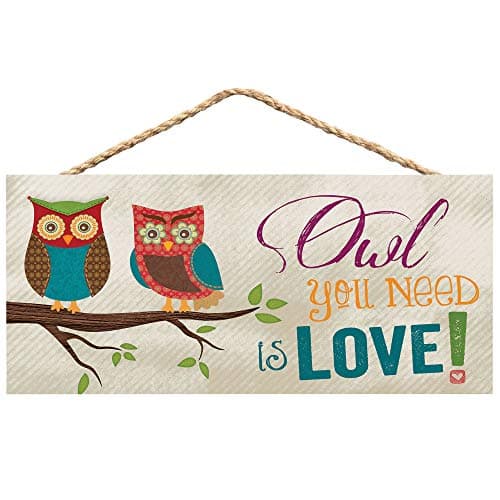 Owl You Need Is Love Owls on B...h Wood Decorative Hanging Sign