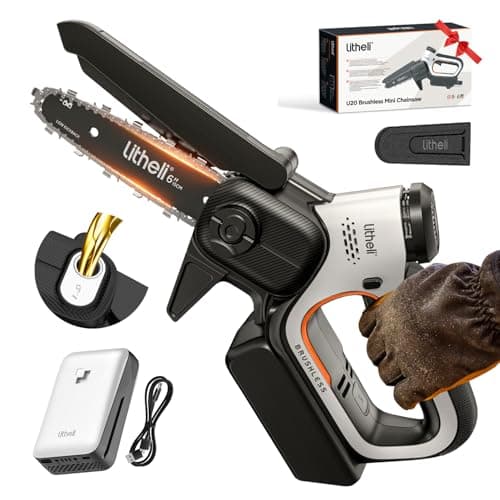 Litheli 20V Mini Chainsaw 6 in...ood Cutting, Yard, Garden Gift