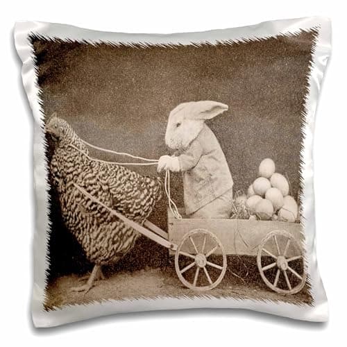 3dRose pc_37253_1 Victorian Ph...g Bunny-Pillow Case, 16 by 16"