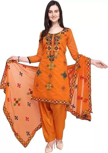 Jevious Indian Pakistani Salwar Kameez Suit Set for Women Ready to wear Indian Punjabi Dress Patiala Party Wear Dress, Orange-2