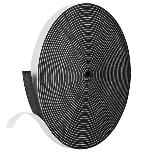 Kikerike Self Adhesive Foam Tape Weatherstrip 1/2In x 1/8In x 26Ft High Density Foam Insulation Strips Seal Weather Stripping with Strong Adhesive for Door and Window Sound Isolation Soundproofing