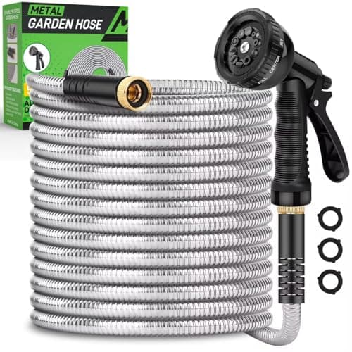 Stainless Steel 50′ Garden Hose w/ Nozzle Just $17.99 Shipped w/ Amazon Prime