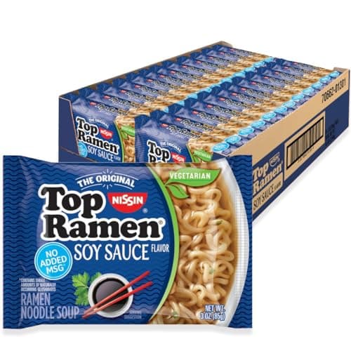 [SnS] $6.84* | 24-Pack 3-Oz NISSIN Top Ramen Noodle Soup (Soy Sauce) at Amazon