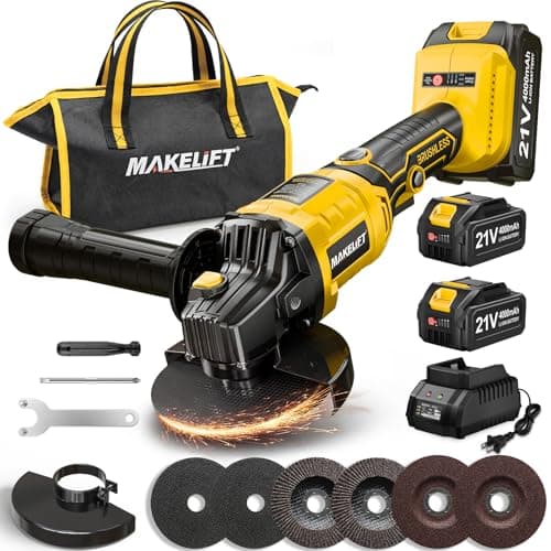 Makelife 21V 4-1/2" Brushless Cordless Angle Grinder  for $70 + free shipping
