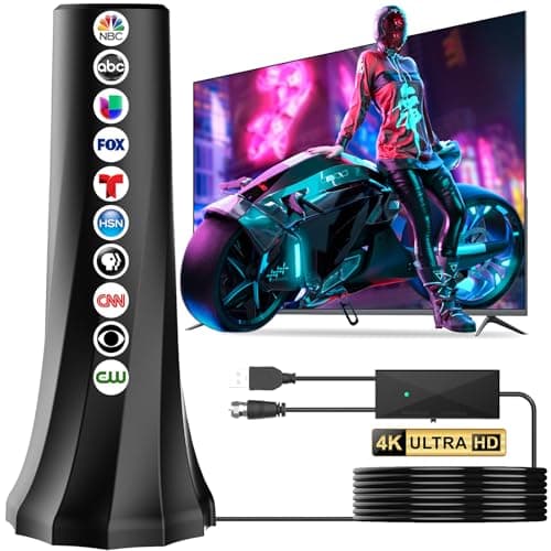 2026 TV Antenna Indoor,Antenna for Smart TV 2500+ Miles Range,HDTV Antennas for Local Channels 360° Signal Booster Reception,Portable Antenna Indoor Outdoor Support 8K 4K 1080p All TVs-25FT Coax Cable