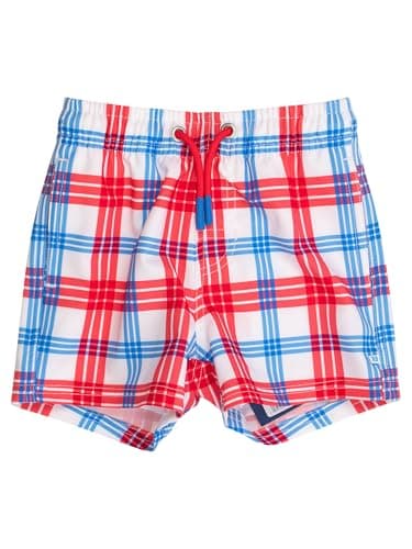 RUGGEDBUTTS Boys UPF50+ Stretch Swim Trunks - Lincoln Plaid, 3T
