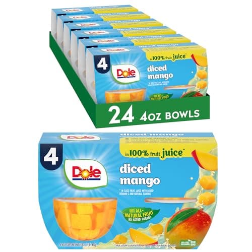 Dole Diced Mango in 100% Fruit...t Bowls - 4 oz Bowls - 24 Pack