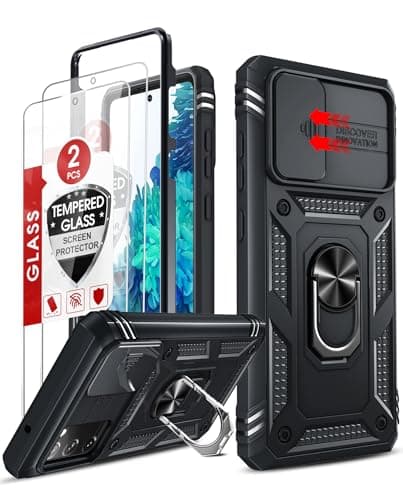 LeYi for Galaxy S20-FE-5G Case with Stand, Military-Grade Shockproof, Black