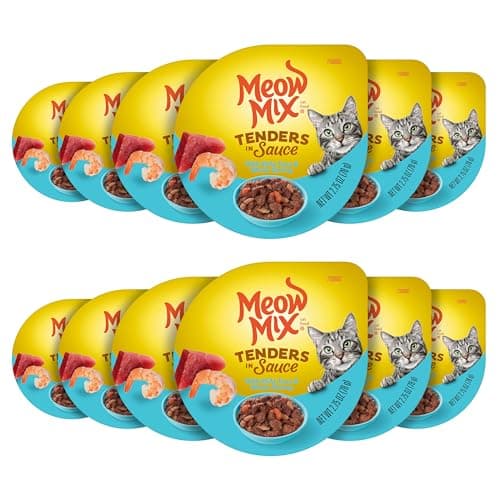 12-Pack 2.75-Ounce Meow Mix Tenders in Sauce Wet Cat Food (Tuna & Shrimp) $3.94 w/ S&S + Free Shipping w/ Prime or on $35+