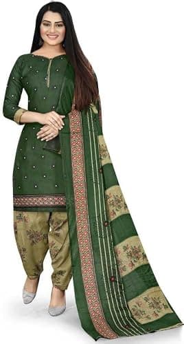 SB Traders Readymade Designer Printed Cotton Fabric Patiyala Salwar Suit with Bottom & Dupatta for Women