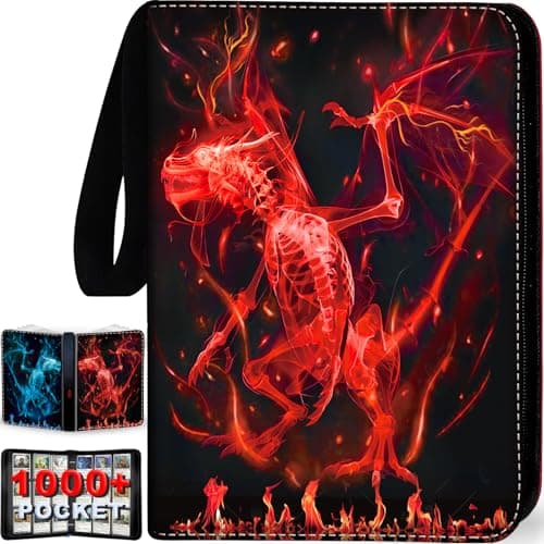 1008 Card Binder 9 Pocket (Bone of CHAR) 3-Ring Trading Card Binder with 56 Page Removable Sleeves, High Storage Trading Card Holder Collection Card Album Carrying Organizer Case for Cards