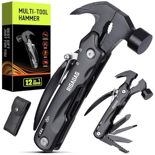 Gifts for Men - Birthday Gifts for Man, Dad, Husband, Mens Gift Ideas - Stocking Stuffers for Men, Mens Stocking Stuffers - Christmas Fathers Day Groomsmen Gift - Multitool Hammer for Camping, Hiking