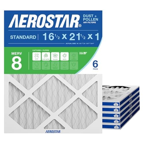 $29.38: Aerostar 16.5x21.5x1 MERV 8 HVAC Furnace & Air Conditioner Filters (6 Count)