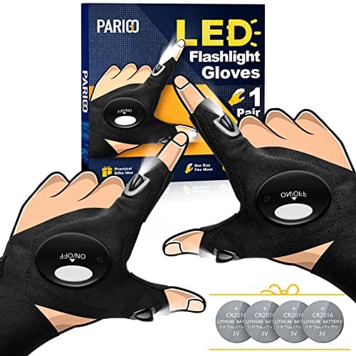 1-Pair PARIGO Battery Powered LED Flashlight Gloves (Black) $7.64 + Free Shipping w/ Prime or on $35+