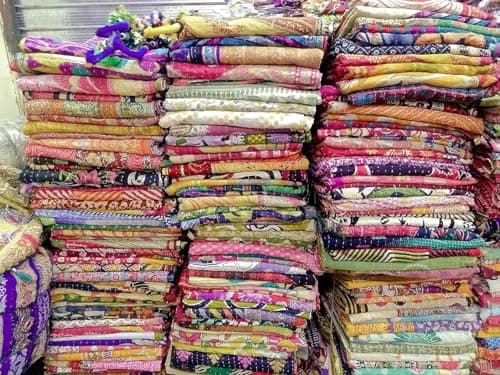 Mycrafts Indian Wholesale Kantha Quilt Lot 3 PCs Tribal Kantha Quilt Vintage Handmade Blanket Patch Throw Hippie Bohemian Old Saree Made