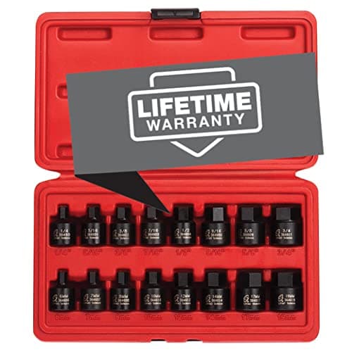$26.63: Sunex 3646 3/8 Inch Drive Low Profile Impact Hex Driver Set, 16-Piece, SAE/Metric