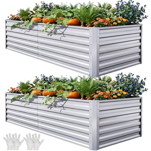 YITAHOME 6x3x2ft 2pcs Large Ra...nts Vegetables Flowers, Silver