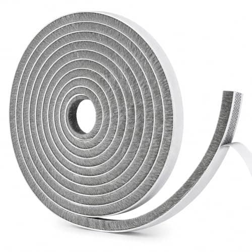 Door Draft Stopper Weather Stripping Door Seal, 33 Ft Self Adhesive Foam Seal Strip, 0.35" Wide x 0.35" Thick Draft Blocker for Doors & Windows, Noise Reduction, Insulation, Gray