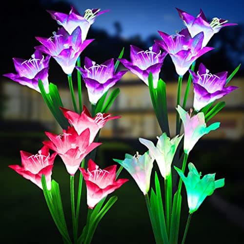 Prime Members: 4-pk KOOPER Solar LED Lily Flowers Garden Lights w/ 7-Colors $13.55 + Free S&H