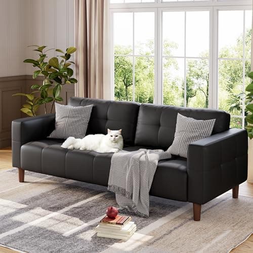 GarveeHome 3-Seater Sofa Couch...partment, Office, Modern Black