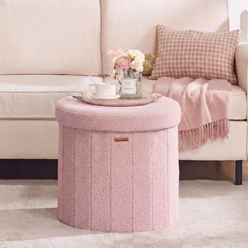 Songmics Mazie Collection Round Storage Ottoman for $39 + free shipping